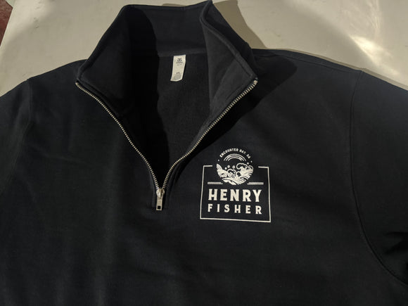 Navy Half Zip Jumper with white Print